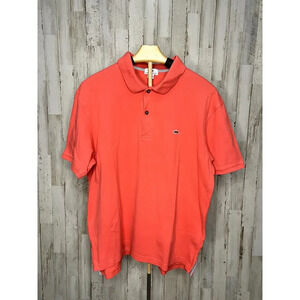 Fish Hippie Men's Polo Shirt Coral Size Large Embroidered Logo‎ Classic Collar